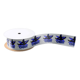 Blau und graues cheerleading Satin-Band Satinband