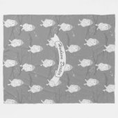 Blau und Graues Owl auf einem Zweigmuster Fleecedecke (Vorderseite (Horizontal))