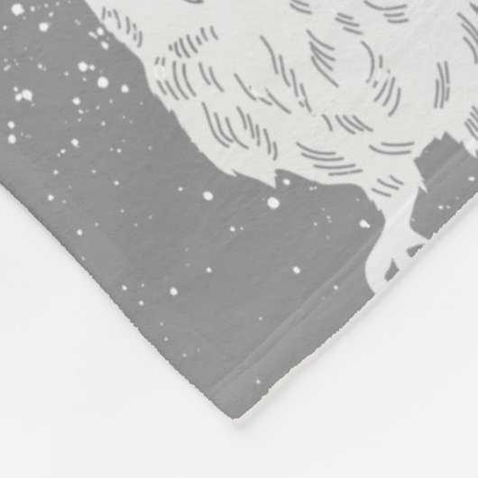 Blau und Graues Owl auf einem Zweigmuster Fleecedecke (Ecke)