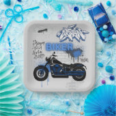 Blau- und Graupapierplatte für Motorräder Pappteller (Party)