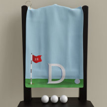 Blau und Grün 18. Loch Golfer Monogram