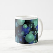 Blau und Grün 3 Dimensionsblase Abstrakt Kaffeetasse (VorderseiteRechts)