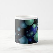 Blau und Grün 3 Dimensionsblase Abstrakt Kaffeetasse (Mittel)