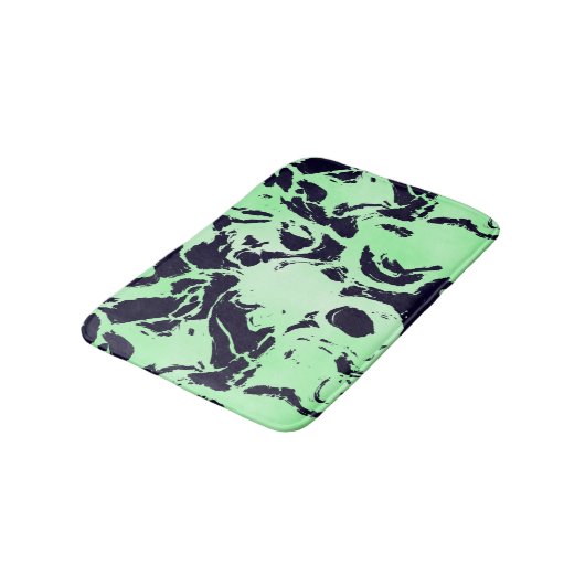 Blau und Grün Abstrakt Badematte (Schrägansicht)