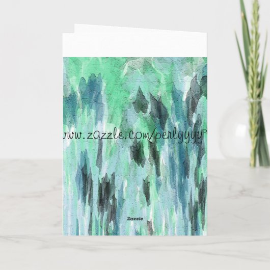 Blau und Grün Abstrakt - Blankokarte Karte (Rückseite)
