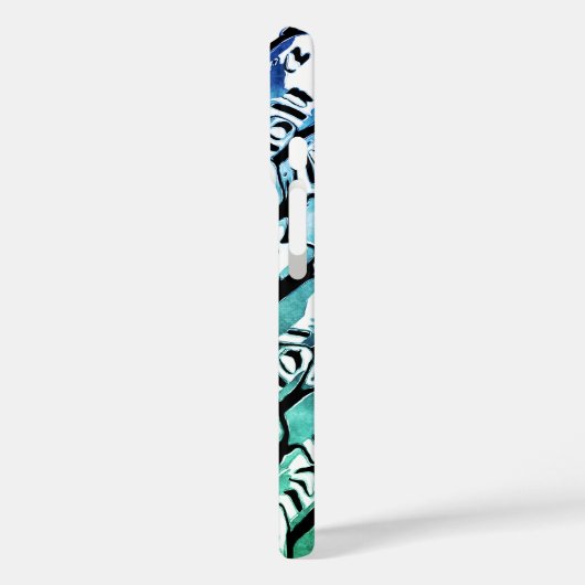 Blau und Grün Case-Mate iPhone Hülle (Rückseite / Links)