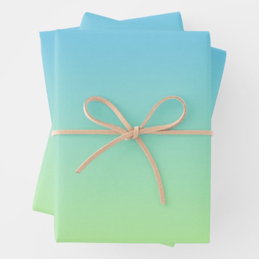 Blau und Grün Geschenkpapier Set (Beispiel)