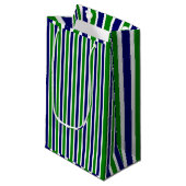 blau und grün gestreift kleine geschenktüte (Vorderseite Schrägansicht)