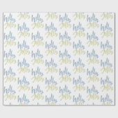 Blau und Grün Holly Jolly Geschenkpapier (Flach)