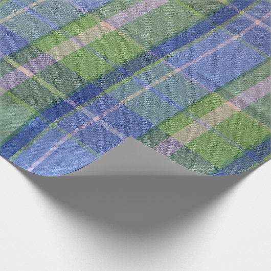 Blau und grün kariert geschenkpapier (Ecke)