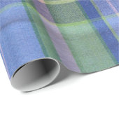 Blau und grün kariert geschenkpapier (Rolleneckpunkt)