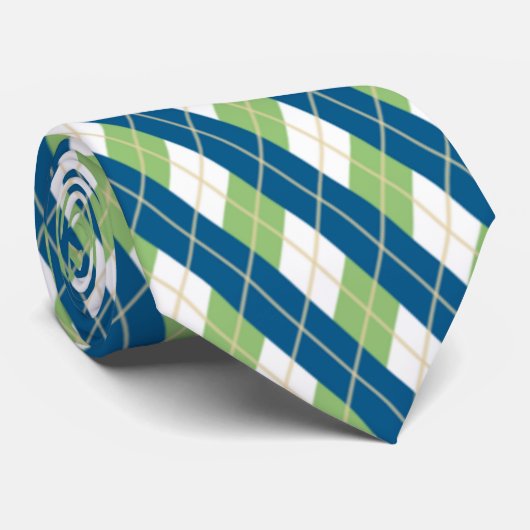 Blau und Grün Krawatte (Gerollt)