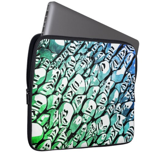 Blau und Grün Laptopschutzhülle (Vorne Rechts)