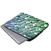 Blau und Grün Laptopschutzhülle (Vorne Knopf)