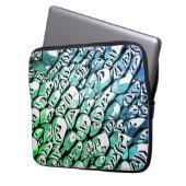 Blau und Grün Laptopschutzhülle (Vorderseite Links)