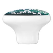 Blau und Grün Mandala Keramikknauf (Seitenansicht)