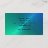 Blau und Grün mit Damask Business Card Visitenkarte (Rückseite)