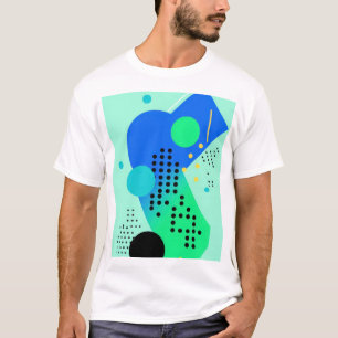 Blau und Grün mit Punkten T-Shirt