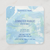 Blau und grün Moderne Abstrakte Monogramm Quadratische Visitenkarte (Rückseite)