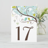 Blau und Grün | Niedliche Lovebirds Tischnummer Ca (Stehend Vorderseite)