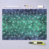 Blau und grün Ombre Glitzer Celestial Pattern Seidenpapier (Handwerk)