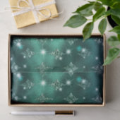 Blau und grün Ombre Glitzer Celestial Pattern Seidenpapier (Geschenk)