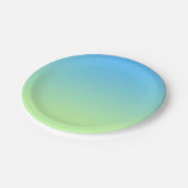 Blau und Grün Pappteller (Schrägansicht)