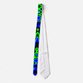 Blau und Grün Psychedelisch Neck Tie Krawatte (Rückseite)