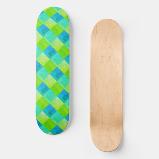 Blau und grün rustikal Cool Skateboard (Vorderseite)