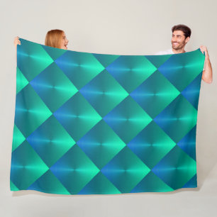 Blau und Grün schimmern blockiert Krawatte Fleecedecke