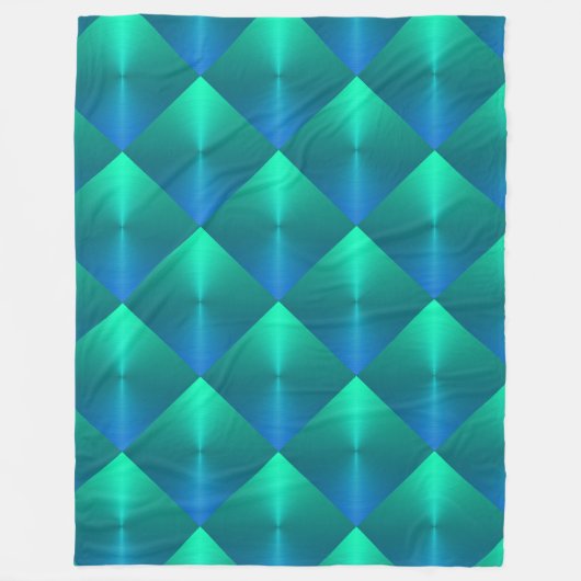 Blau und Grün schimmern blockiert Krawatte Fleecedecke (Vorderseite)