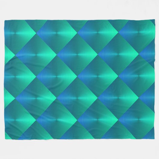 Blau und Grün schimmern blockiert Krawatte Fleecedecke (Vorderseite (Horizontal))