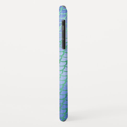 Blau und Grün-Sparkle-Mermaid-Skalenmuster Case-Mate iPhone Hülle (Hinten/Links)