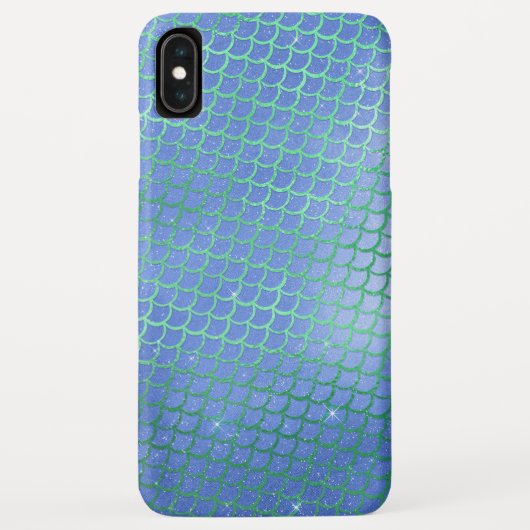 Blau und Grün-Sparkle-Mermaid-Skalenmuster Case-Mate iPhone Hülle (Rückseite)