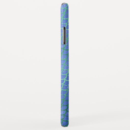Blau und Grün-Sparkle-Mermaid-Skalenmuster Case-Mate iPhone Hülle (Hinten/Rechts)