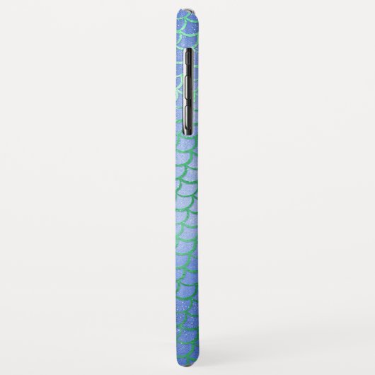 Blau und Grün-Sparkle-Mermaid-Skalenmuster Case-Mate iPhone Hülle (Hinten/Links)