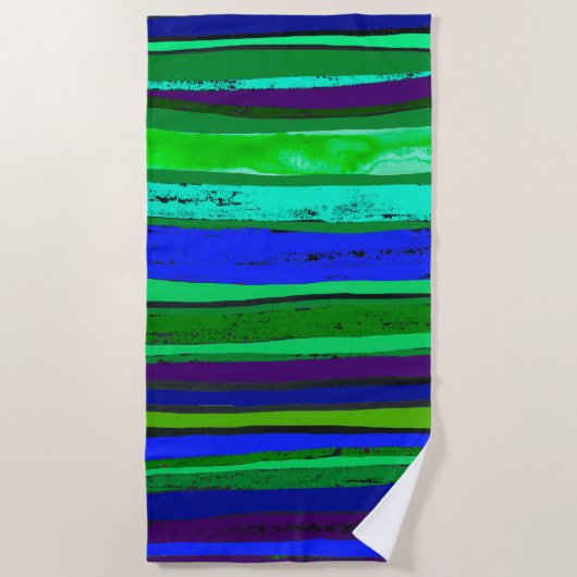 Blau und Grün Strandtuch (Vorderseite)