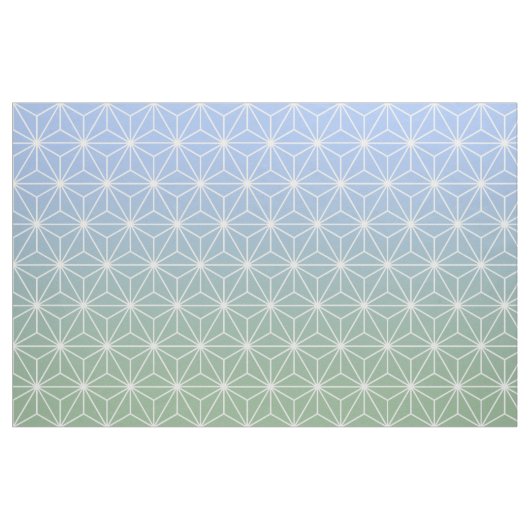 Blau und Grün von Asanoha (groß) Stoff (Fat Quarter (45,7 x 55,9 cm))