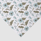 Blau und grüne Blumen Seidenpapier (Ausschnitt)