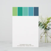 Blau- und grüne Farbblöcke Briefpapier (Stehend Vorderseite)