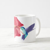 Blau- und Grüne Hummingvogel und Roter Hibiskus Kaffeetasse (VorderseiteRechts)