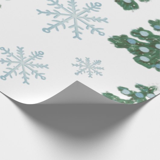 BLAU UND GRÜNE VINTAG GESCHENKPAPIER (Ecke)