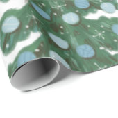 BLAU UND GRÜNE VINTAG GESCHENKPAPIER (Rolleneckpunkt)