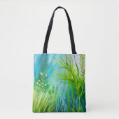 BLAU UND GRÜNE WASSERFARBE MIT ALGAE TASCHE (Vorderseite)