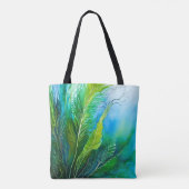BLAU UND GRÜNE WASSERFARBE MIT ALGAE TASCHE (Rückseite)