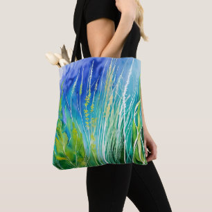 BLAU UND GRÜNE WASSERFARBE MIT ALGAE TASCHE