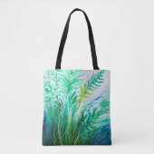 BLAU UND GRÜNE WASSERFARBE MIT ALGAE TASCHE (Vorderseite)