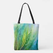 BLAU UND GRÜNE WASSERFARBE MIT ALGAE TASCHE (Rückseite)
