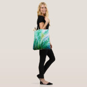 BLAU UND GRÜNE WASSERFARBE MIT ALGAE TASCHE (Am Model)