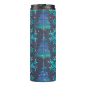 BLAU UND GRÜNE WINTERBÄUME & WINTERSCHNEE THERMOSBECHER (Rückseite)
